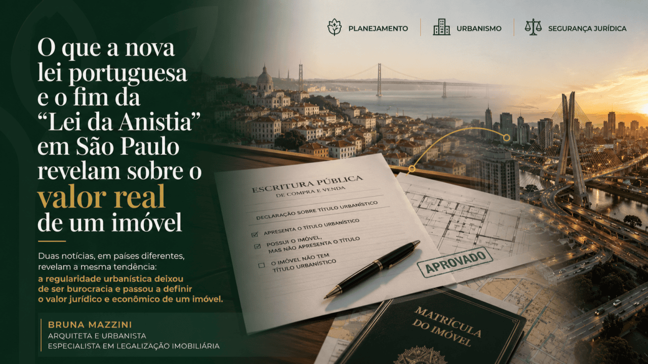 O que a nova lei portuguesa e o fim da “Lei da Anistia” em São Paulo revelam sobre o valor real de um imóvel.