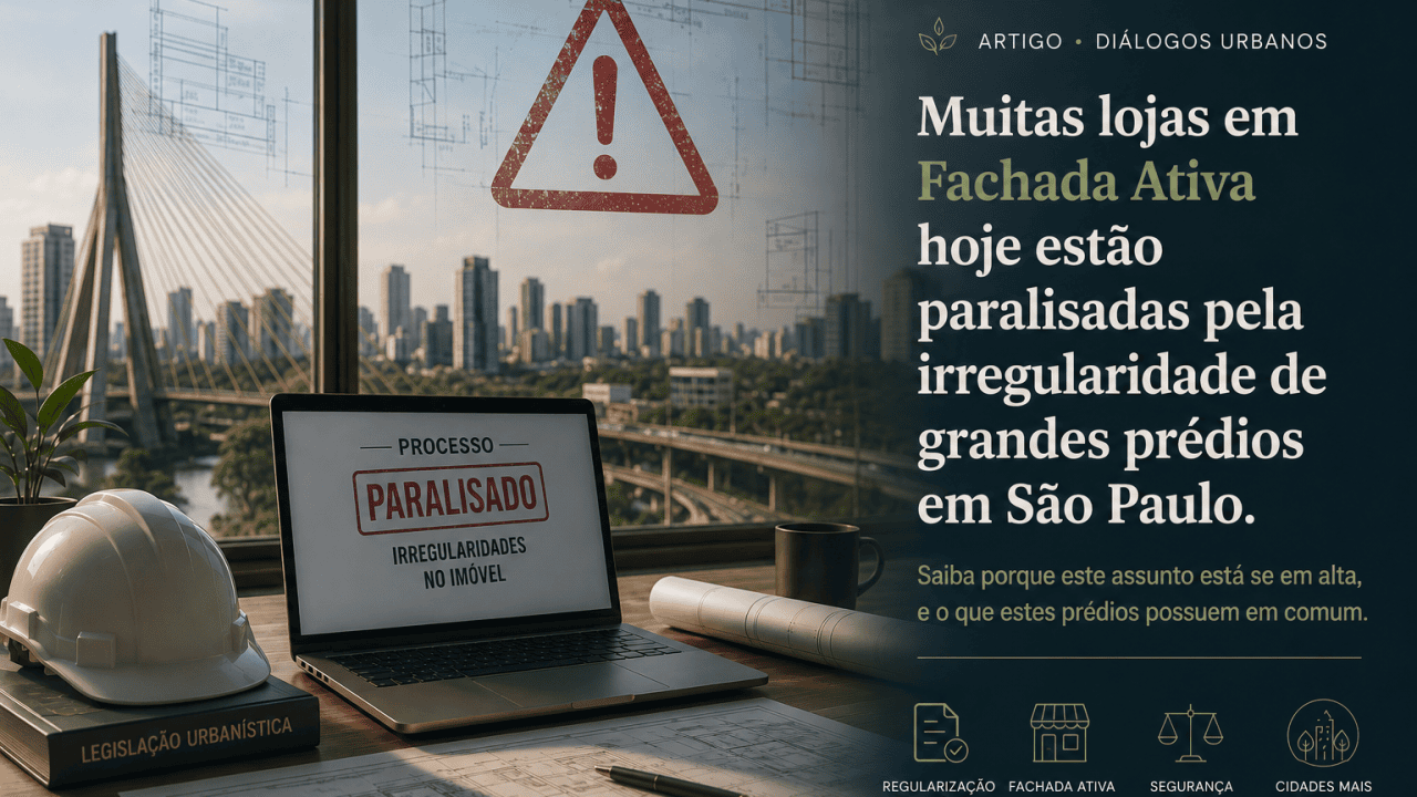 Muitas lojas em Fachada Ativa hoje estão paralisadas pela irregularidade de grandes prédios em São Paulo.